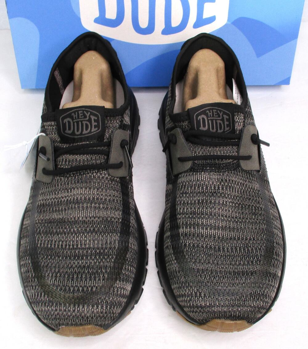 New HEY DUDE Scirocco Black Night Unisex M8/W10 Slip on Shoes Sneakers
